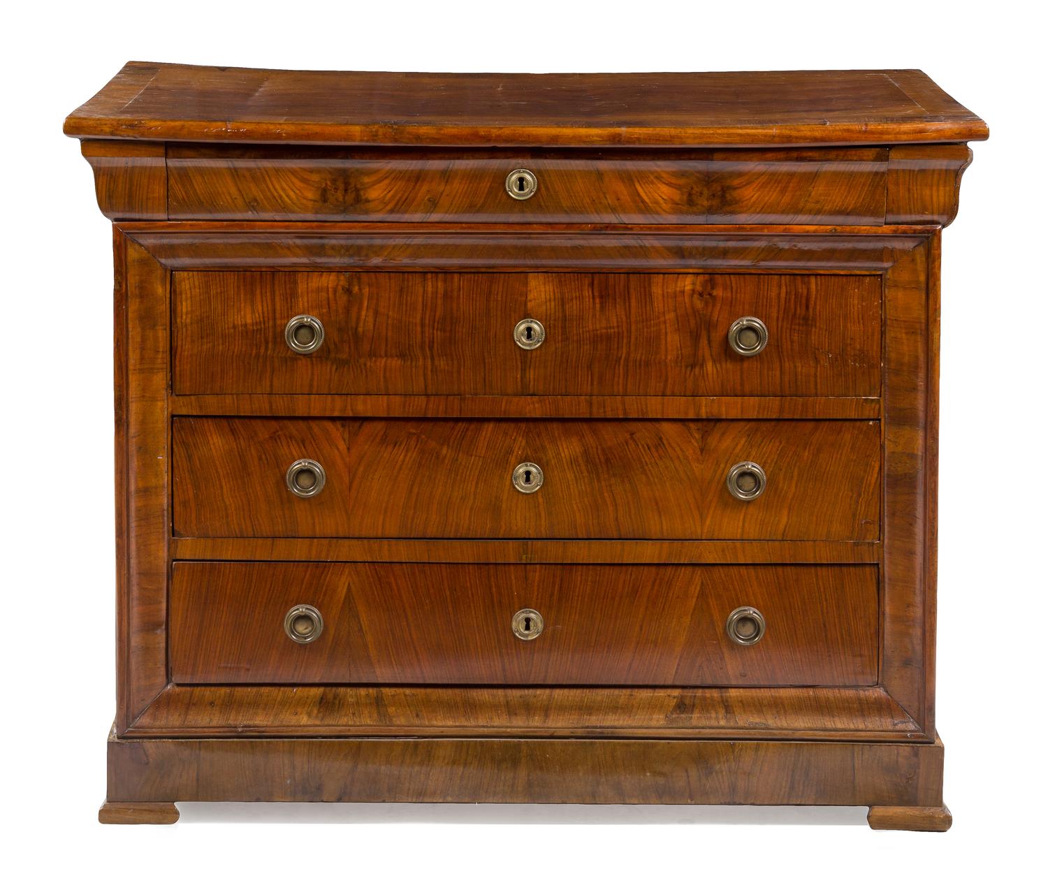 An Italian Walnut Commode Height 41 x width 51 x depth 24 1/2 inches. — CIRCA 1840