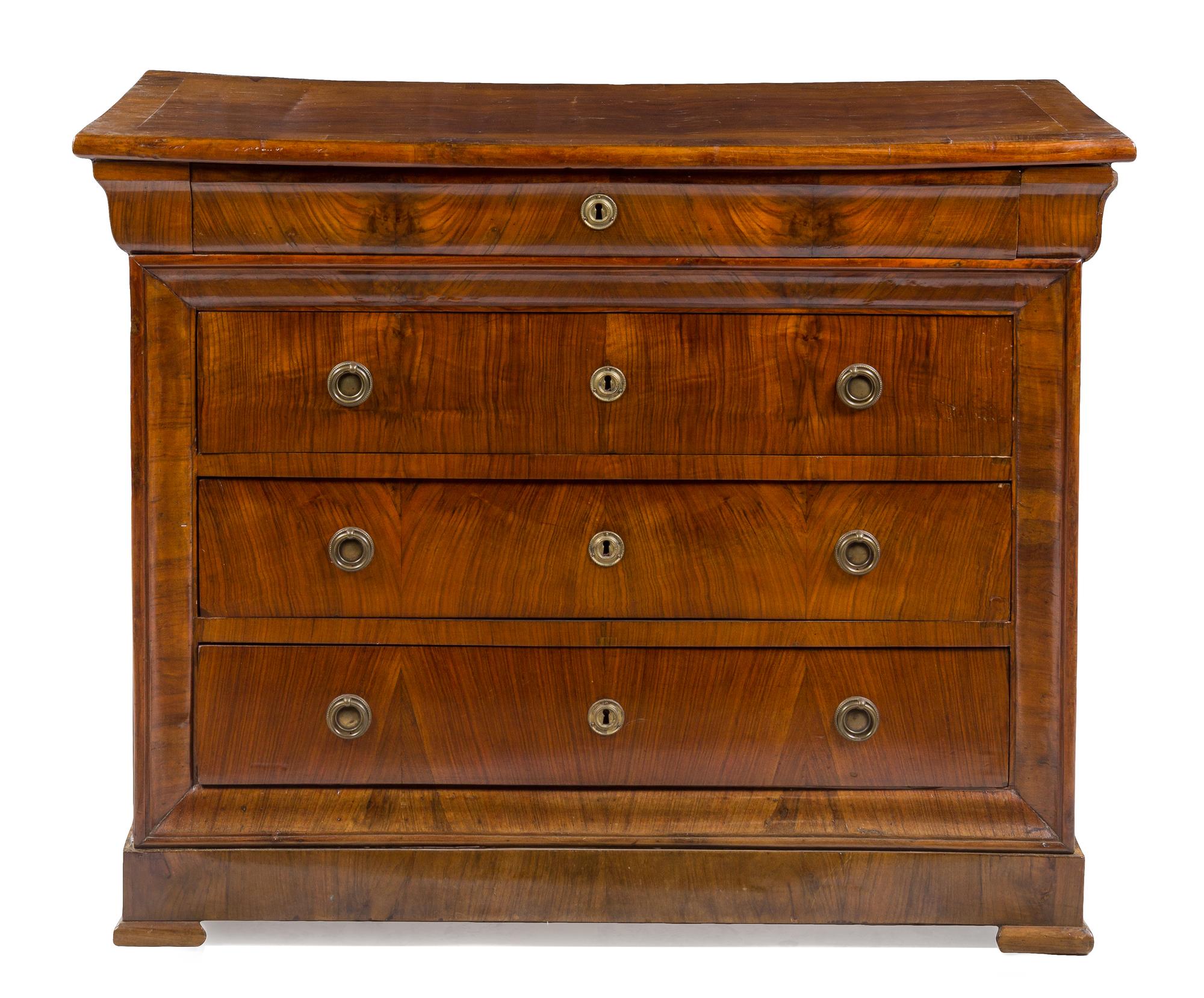 An Italian Walnut Commode Height 41 x width 51 x depth 24 1/2 inches. — CIRCA 1840