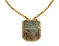 YELLOW GOLD AND JADE NECKLACE