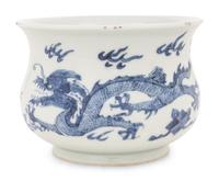 A Chinese Blue and White Porcelain Incense Burner