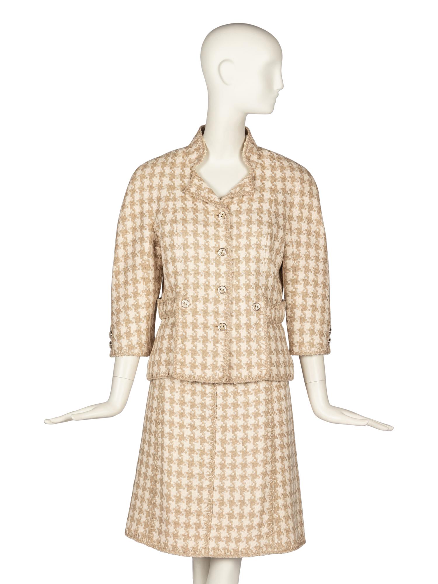 Chanel Houndstooth Skirt Suit