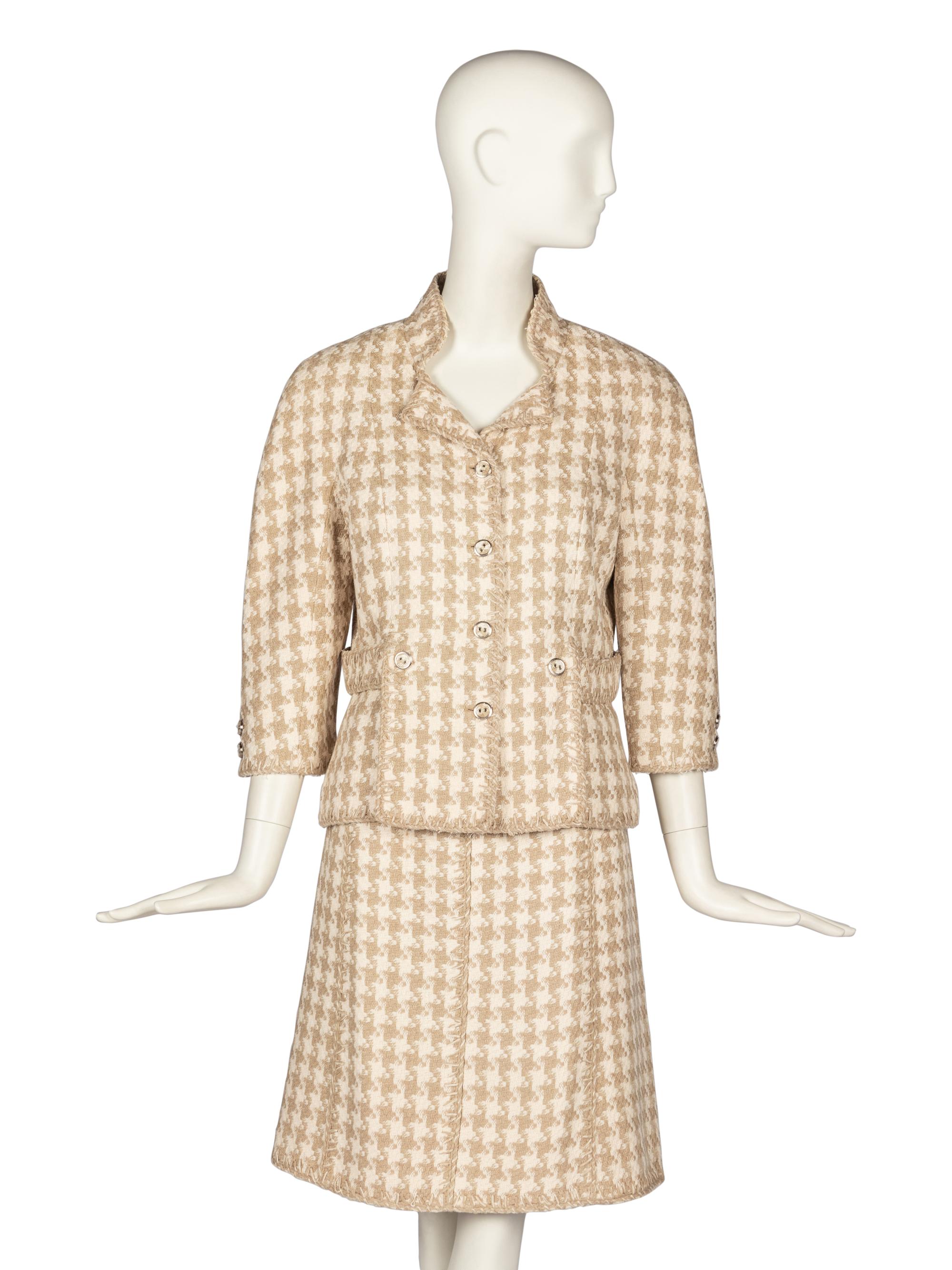 Chanel Houndstooth Skirt Suit