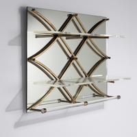 Treillage mirrored wall shelf
