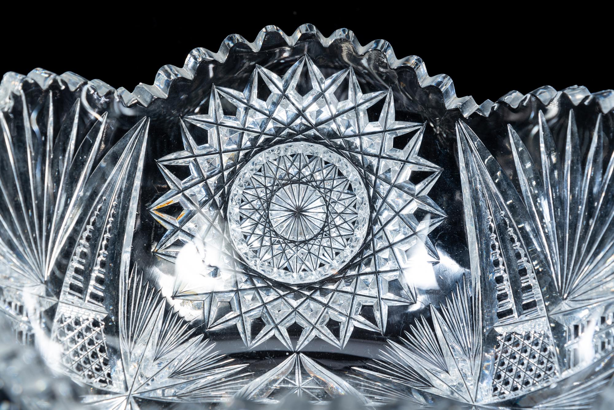 A Group of Eleven Cut and Molded Glass Serving Articles
