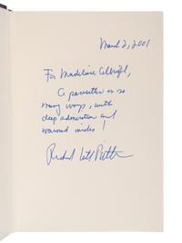 NOVELS A group of 5 novels, most FIRST EDITIONS, many INSCRIBED TO SECRETARY ALBRIGHT: