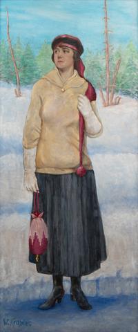 Woman in Snowy Forest