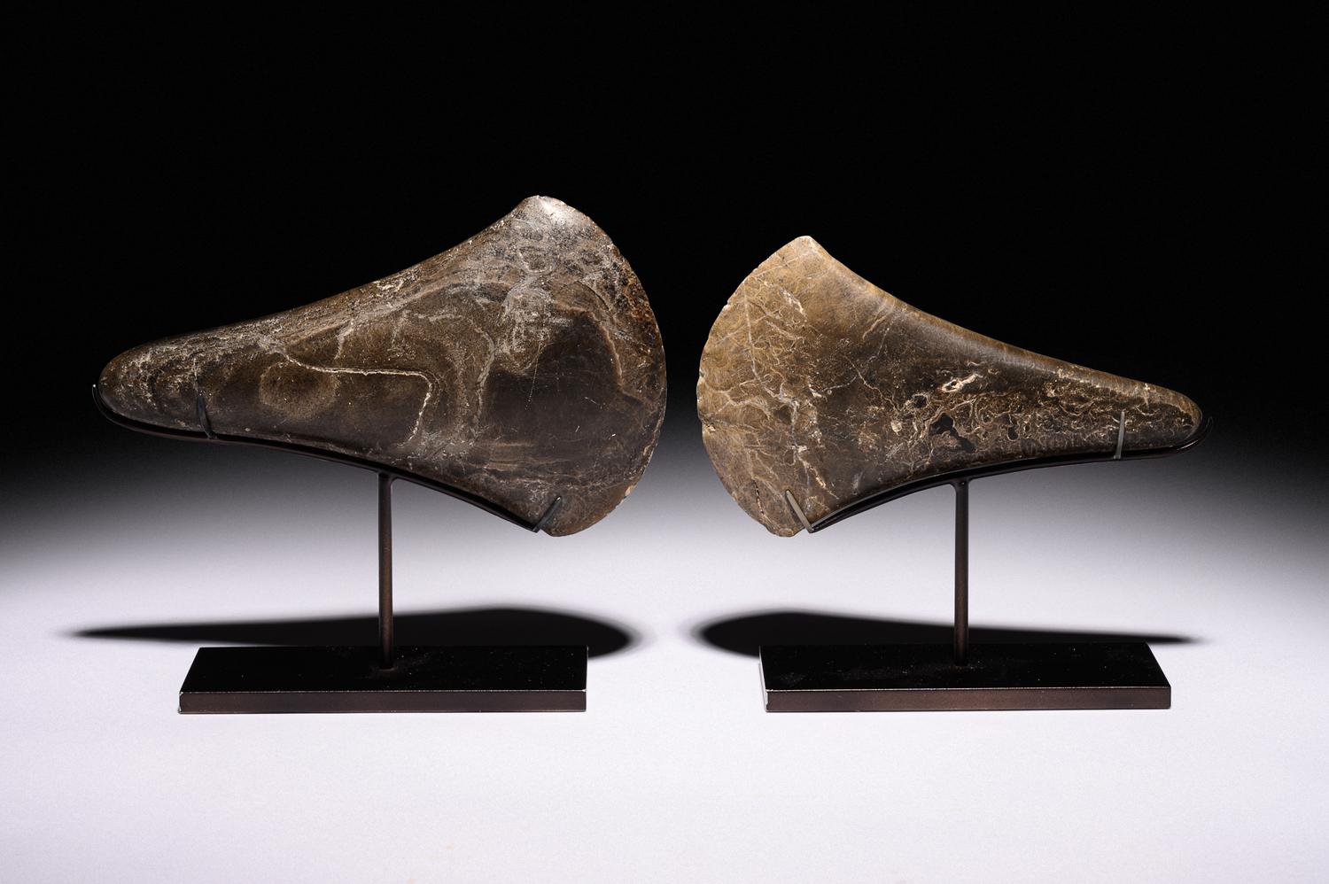 Two Early European Stone Axe Heads