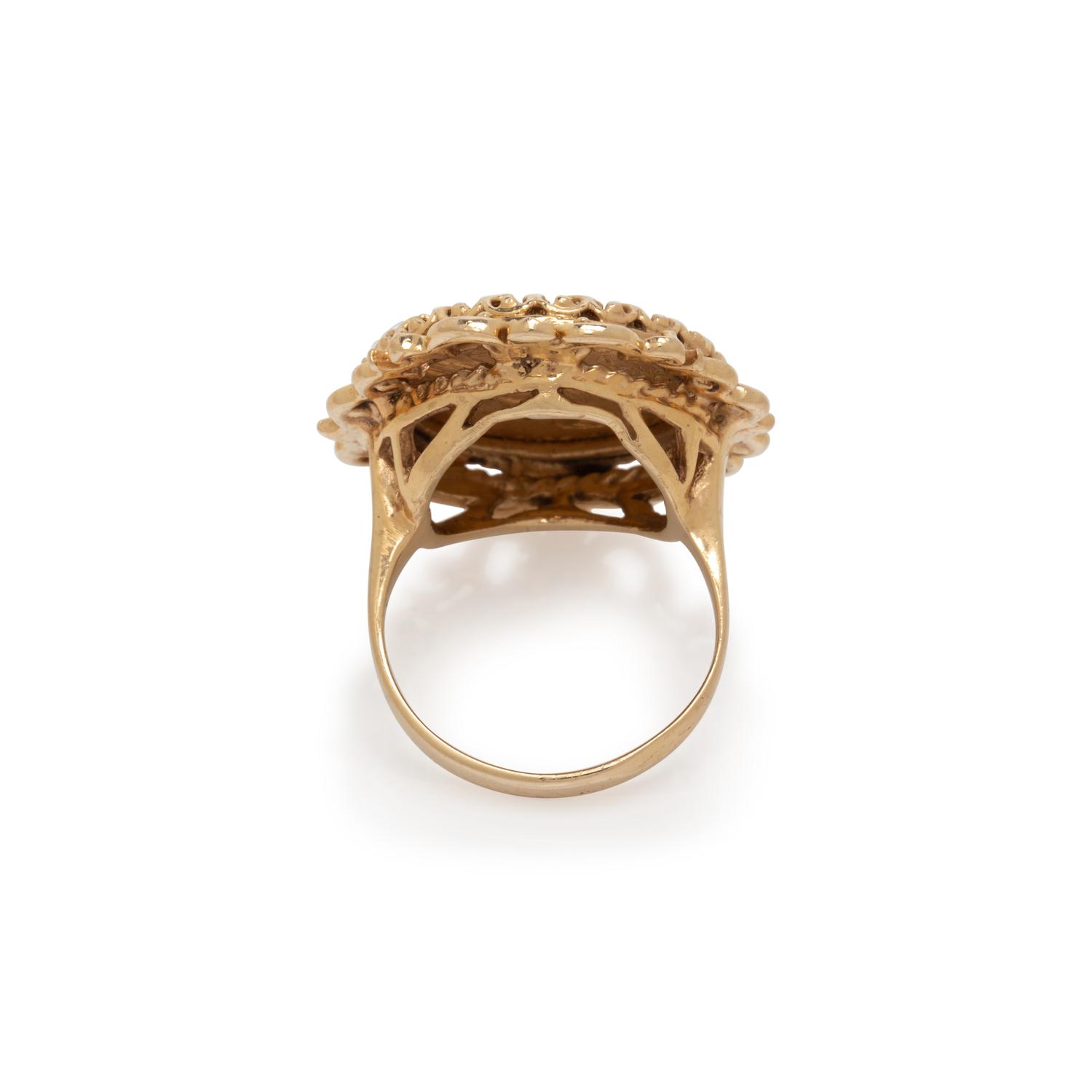 YELLOW GOLD AND COIN RING