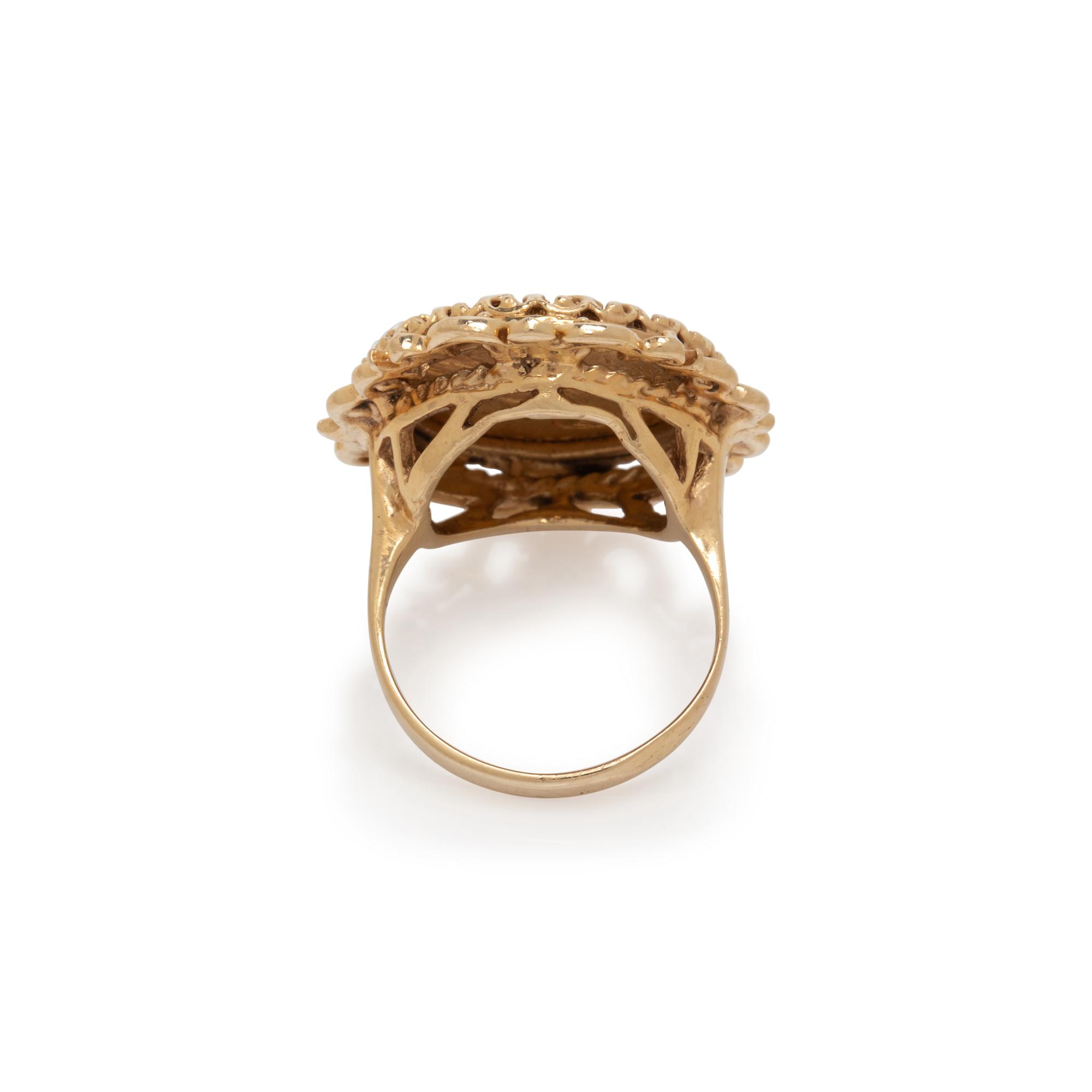 YELLOW GOLD AND COIN RING