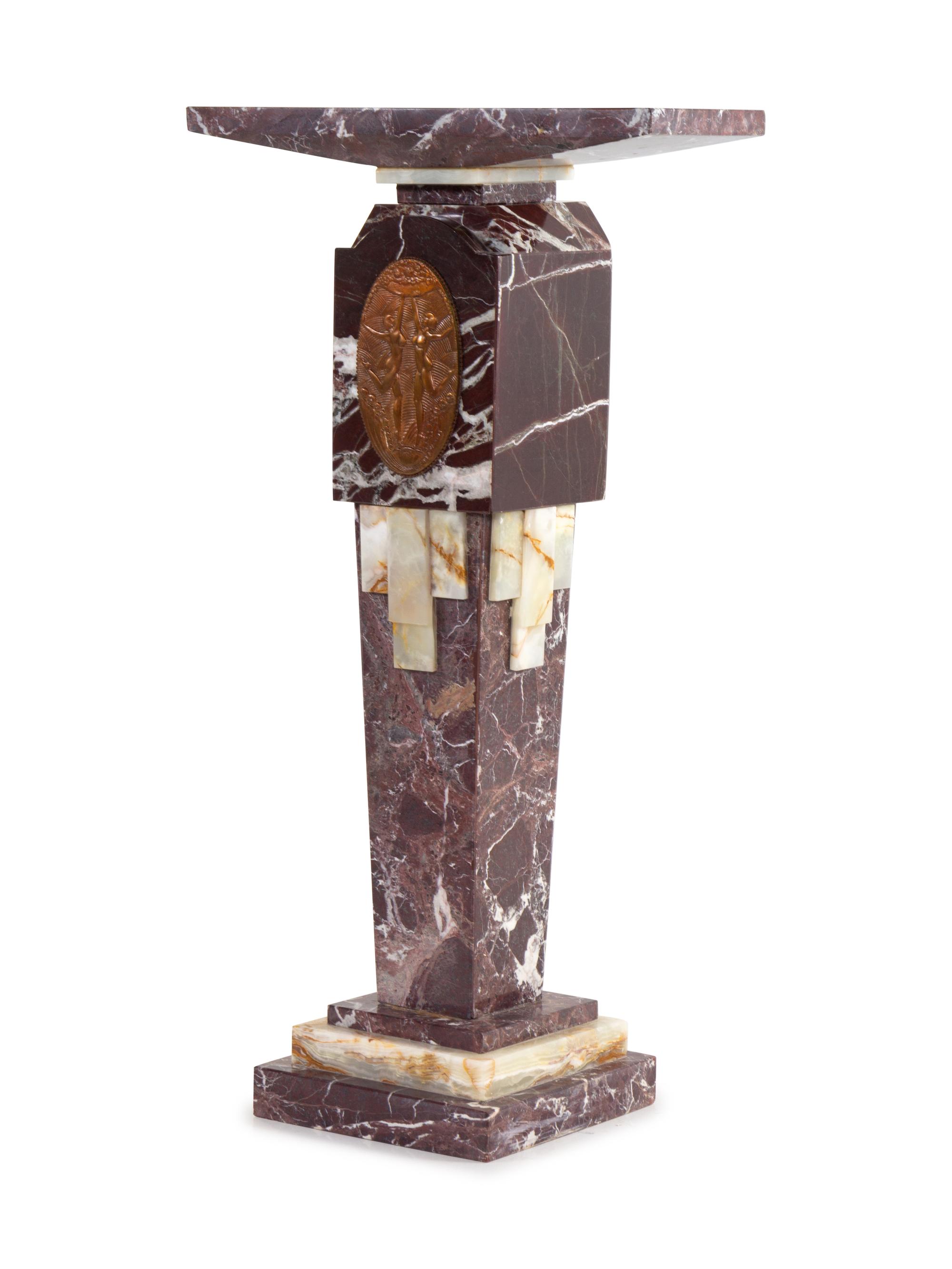 An Art Deco Marble Pedestal