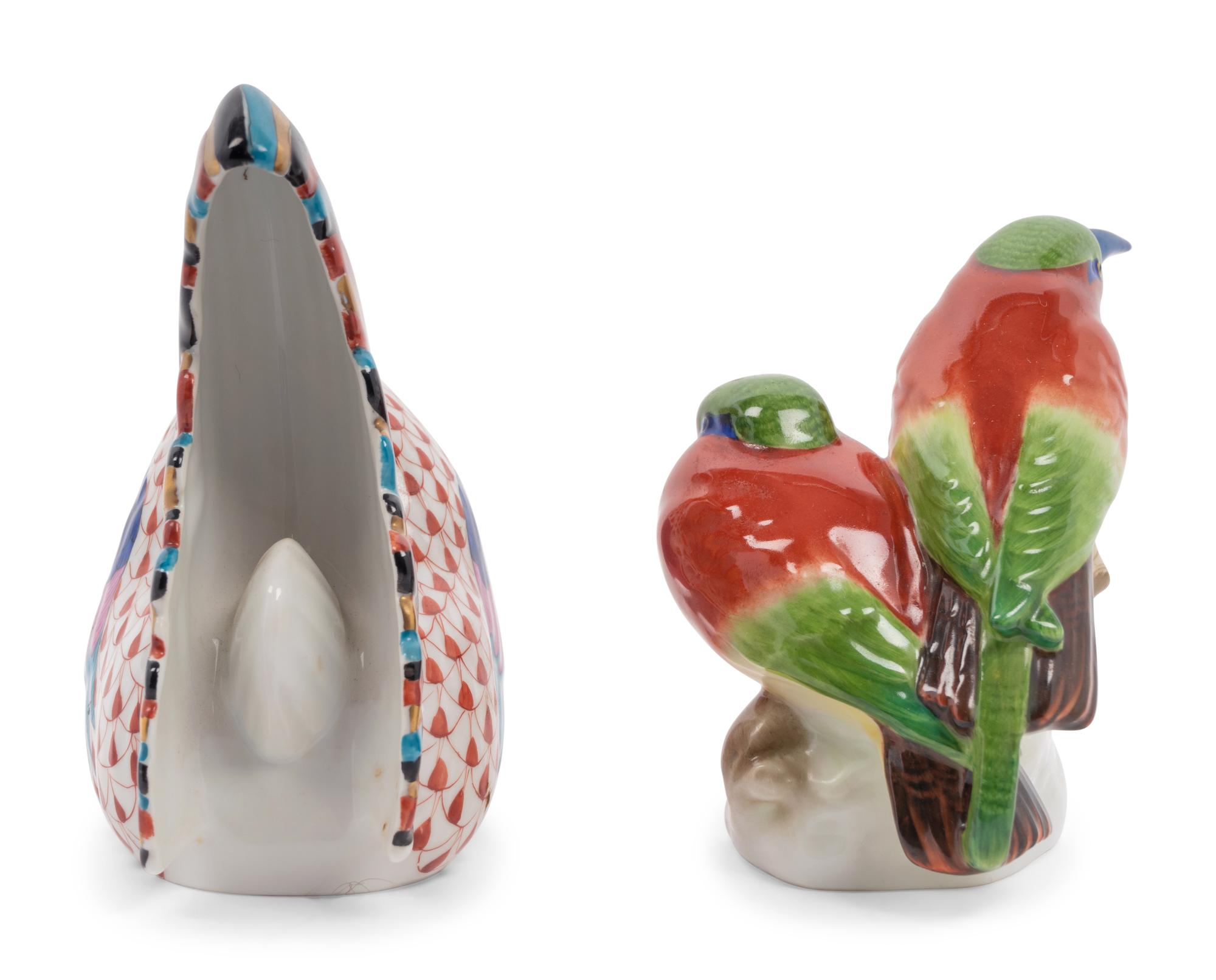 Two Herend Porcelain Bird Figures