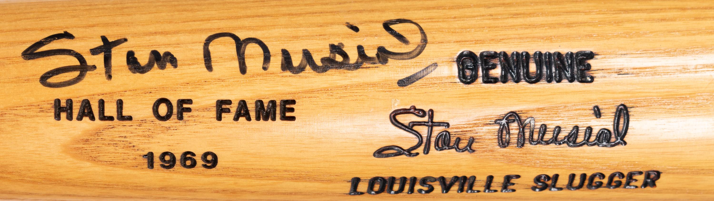 A Stan Musial Signed Autograph Baseball Bat "Hitter's Hands" Display Featuring Life Cast Bronze of Musial's Grip,