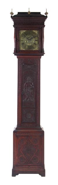 An English Oak Tall Case Clock, MORGAN LOWRY, Height 93 inches. — MORGAN LOWRY,
