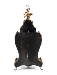 A Louis XV Style Gilt Bronze Mounted Painted Clock and Bracket