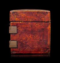 A Chinese Red Lacquered Wood Document Box