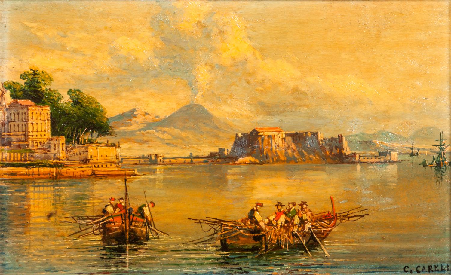 Consalvo Carelli, (Italian, 1818-1910), Italian Boating Scenes (two works)