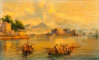 Consalvo Carelli, (Italian, 1818-1910), Italian Boating Scenes (two works)