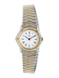 EBEL, REF. 166901 CLASSIC WAVE STAINLESS STEEL AND 18K GOLD WATCH