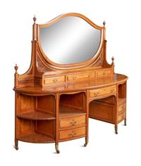 An Edwardian Satinwood Dressing Table and Mirror