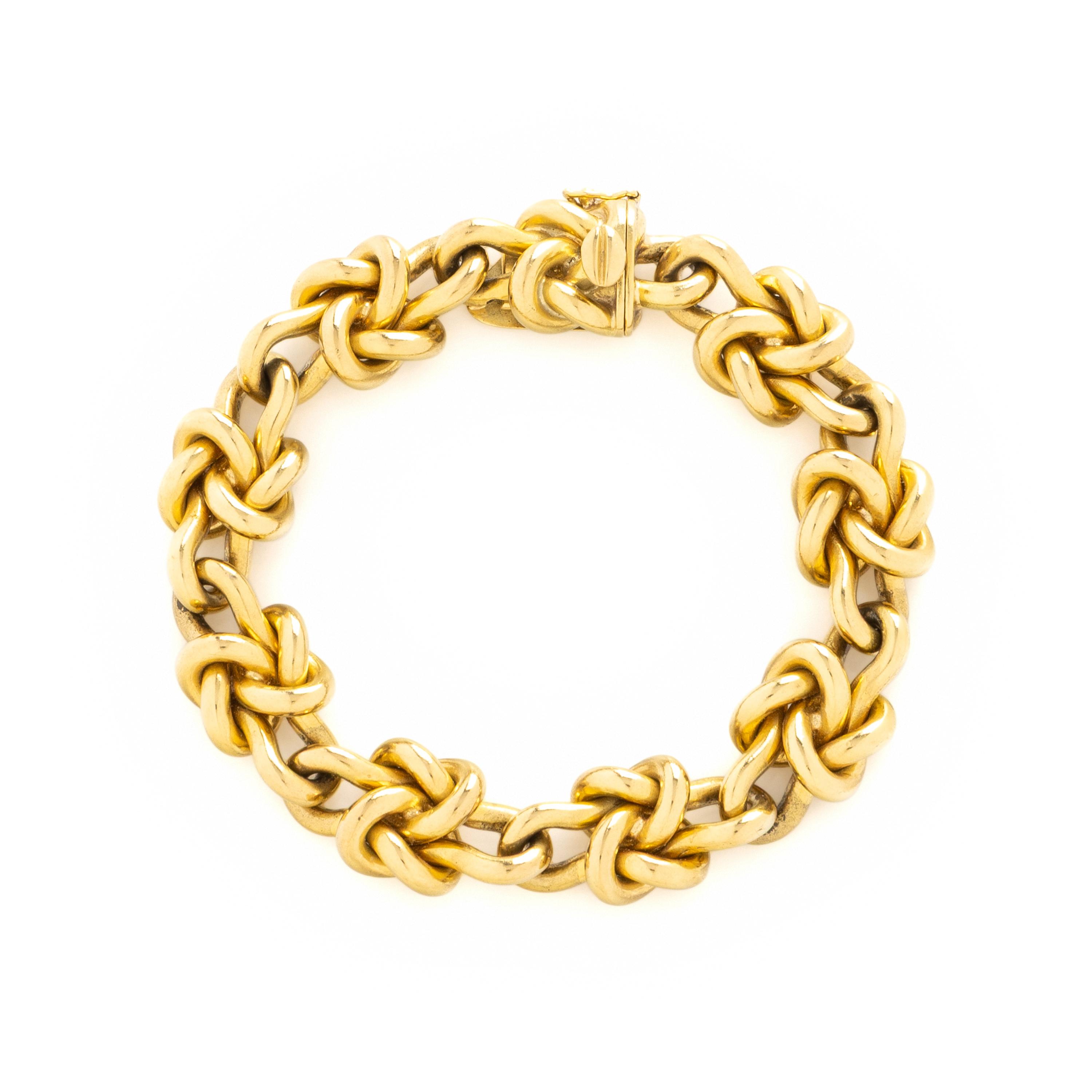 YELLOW GOLD BYZANTINE CHAIN BRACELET