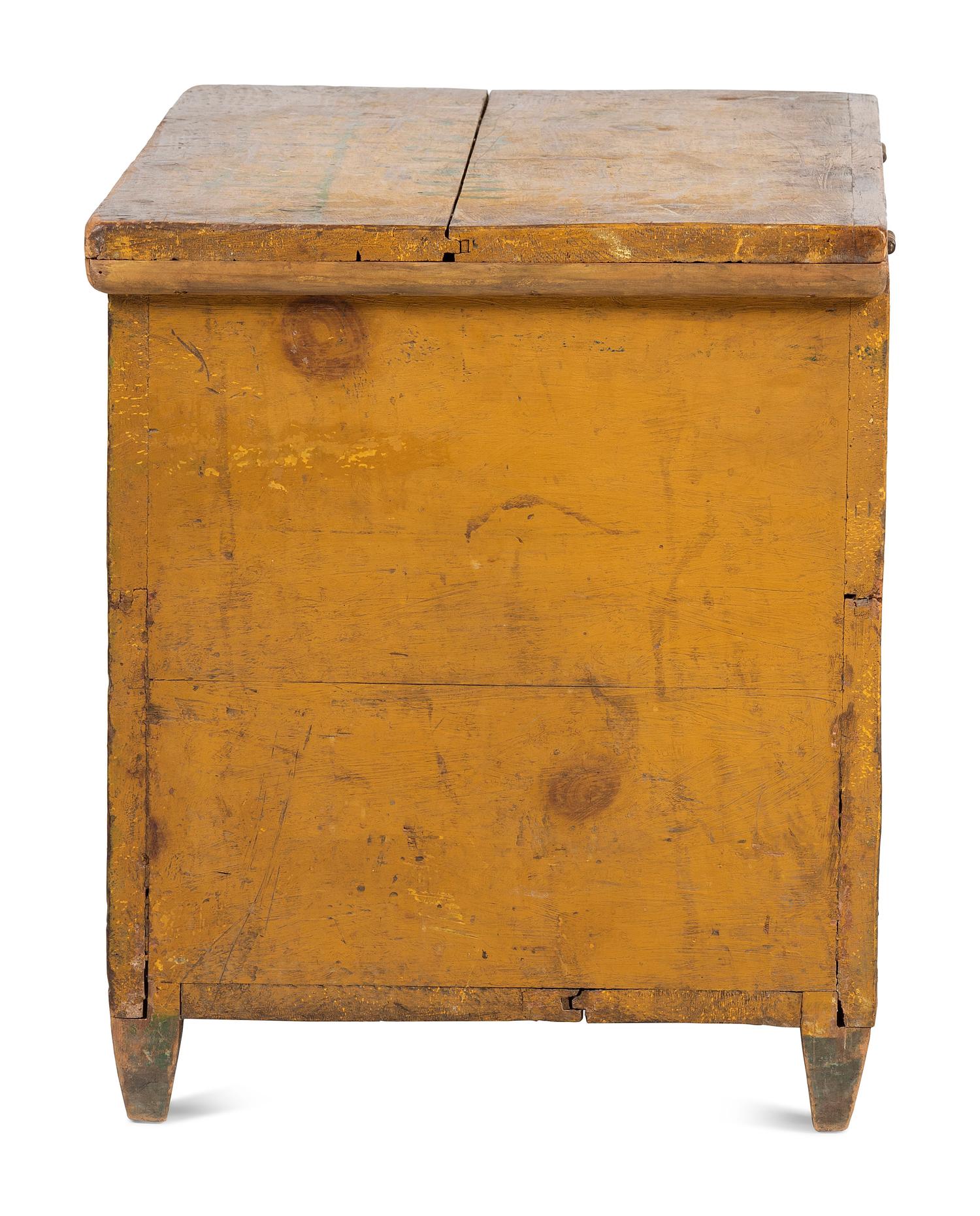 A Yellow and Green Painted Pine Blanket Chest, 19th Century