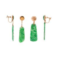 COLLECTION OF JADE EARCLIPS