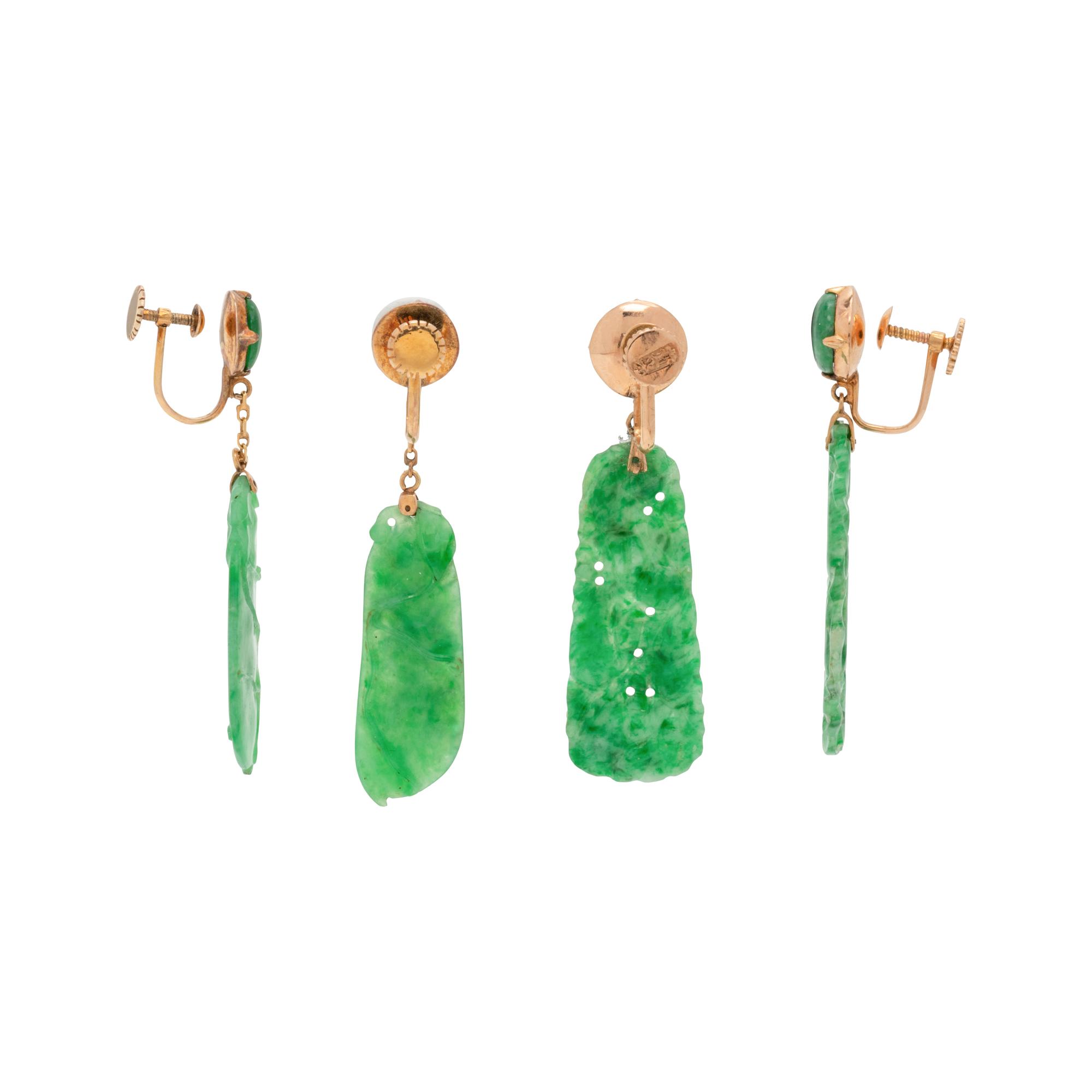 COLLECTION OF JADE EARCLIPS