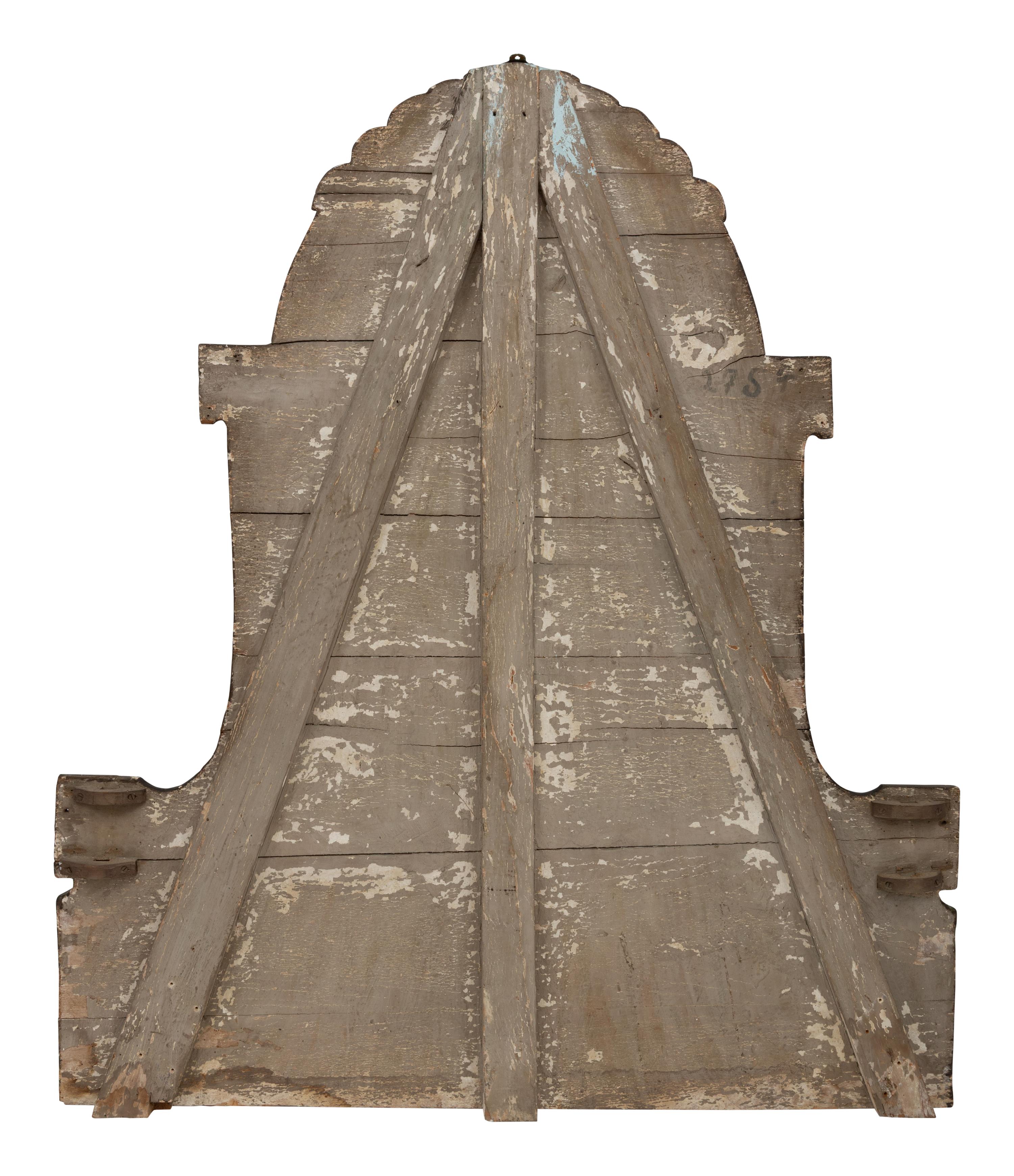 An Italian Polychrome Painted and Parcel-Gilt Headboard