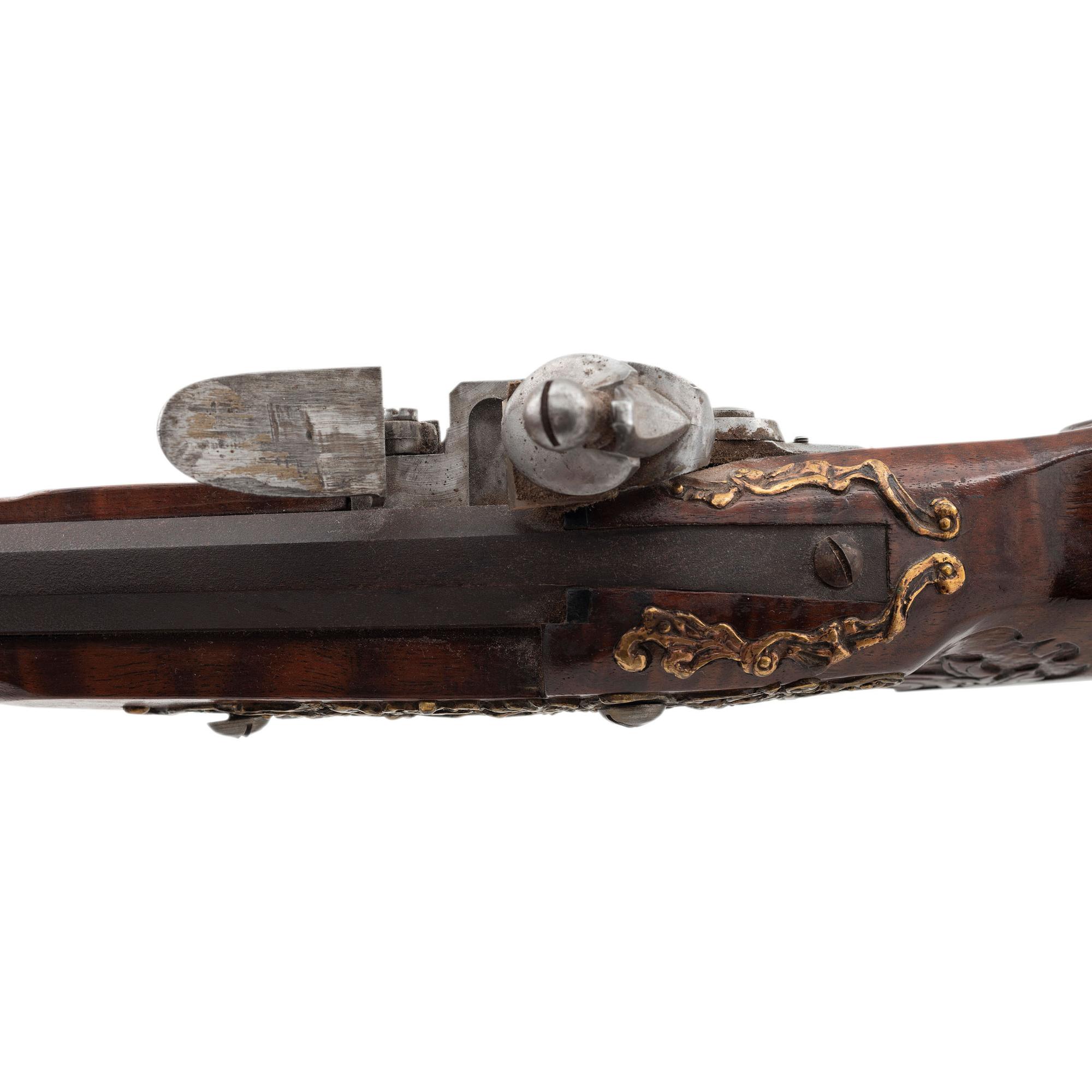 Contemporary Cheekstock Flintlock Rifle in the Style of Schertiger by John B. Derrick (American, b.1936)