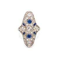 DIAMOND AND SYNTHETIC SAPPHIRE RING