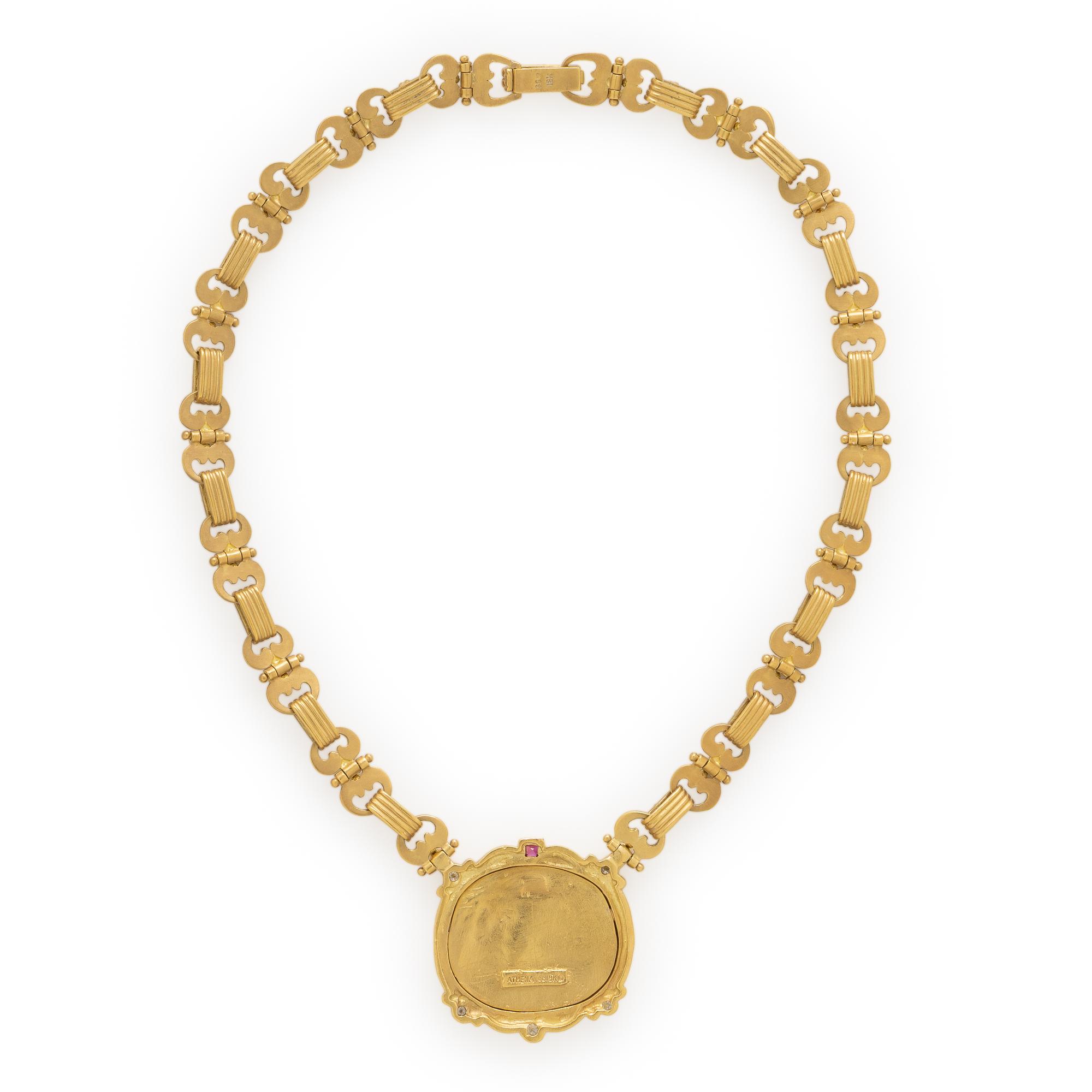 SeidenGang, 'Athena', Yellow Gold, Diamond, and Tourmaline Necklace