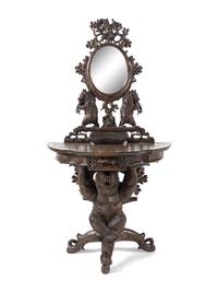A Black Forest Carved Dressing Table