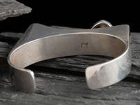 Abstract Silver Cuff Bracelet with High Grade Spiderweb Turquoise