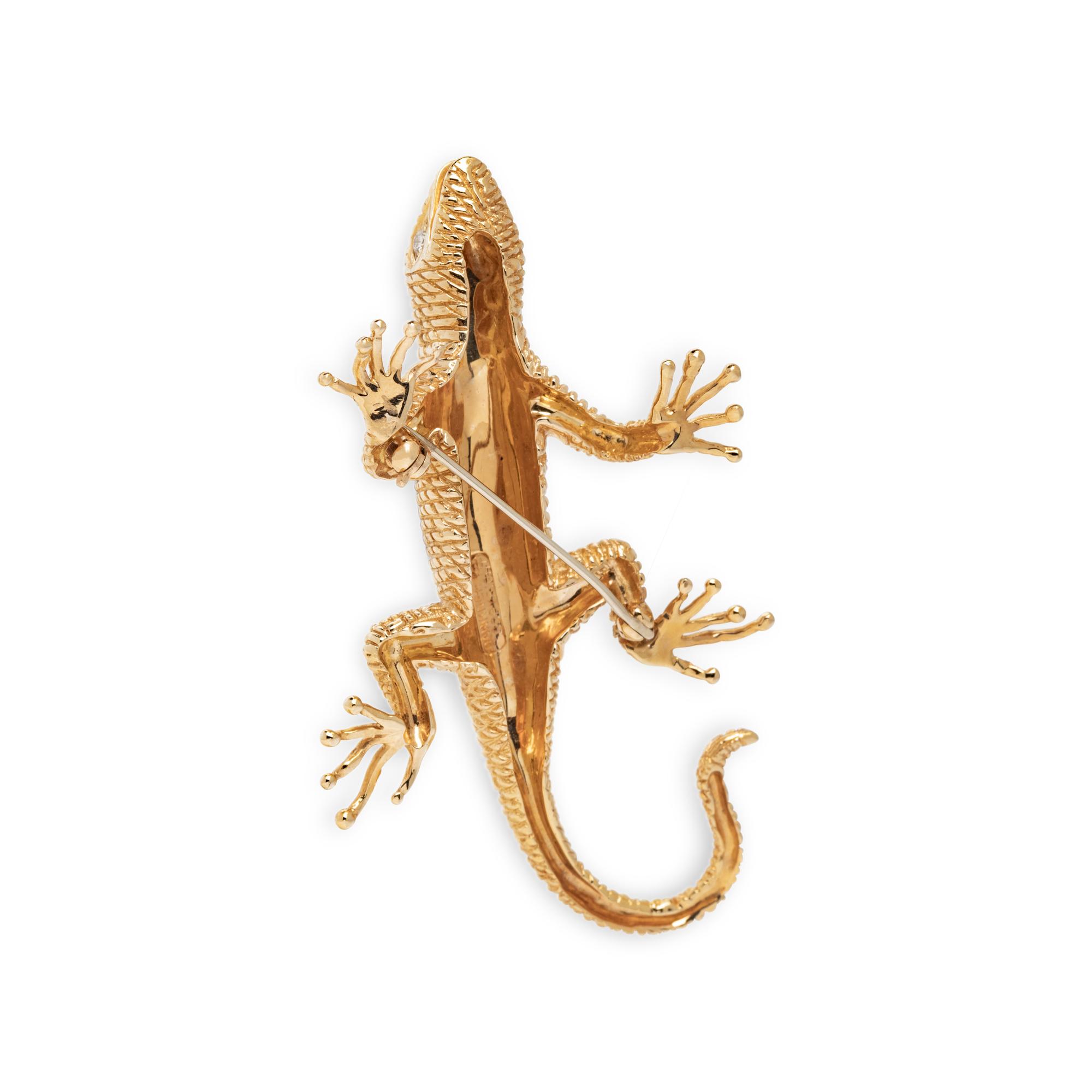 DANKNER, YELLOW GOLD LIZARD BROOCH
