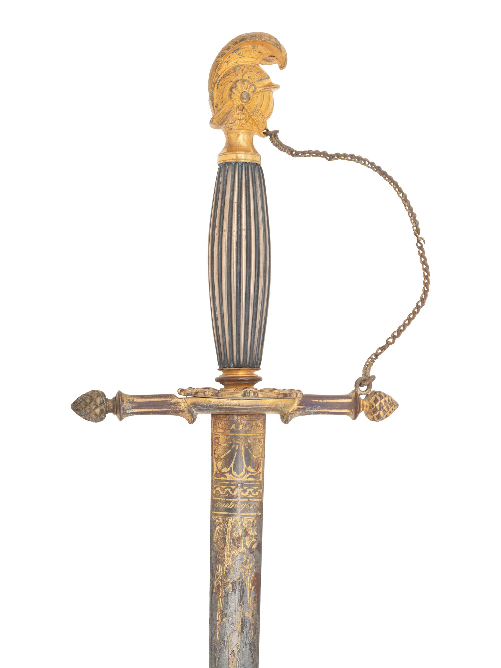 [CIVIL WAR]. Sword, war-date photograph, medical officer's sash, belt and buckle identified to Surgeon William J. McDermott, New York.