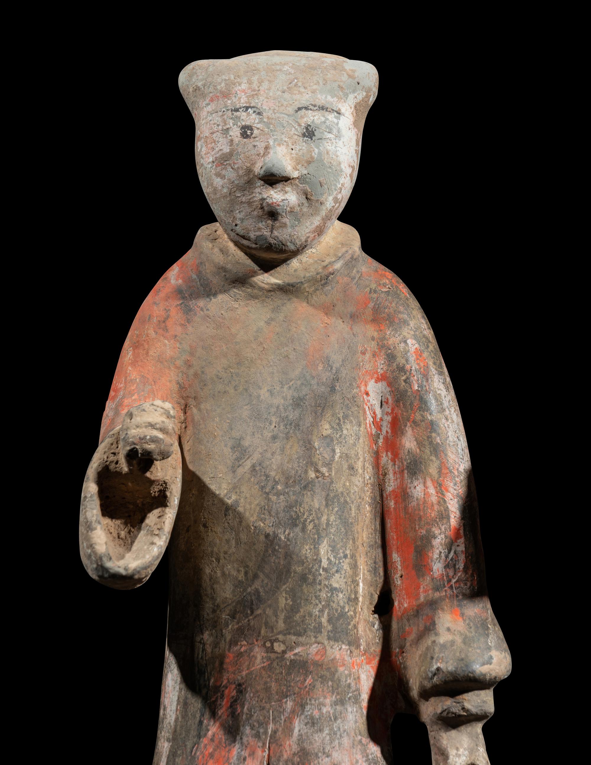 Six Chinese Painted Pottery Figures