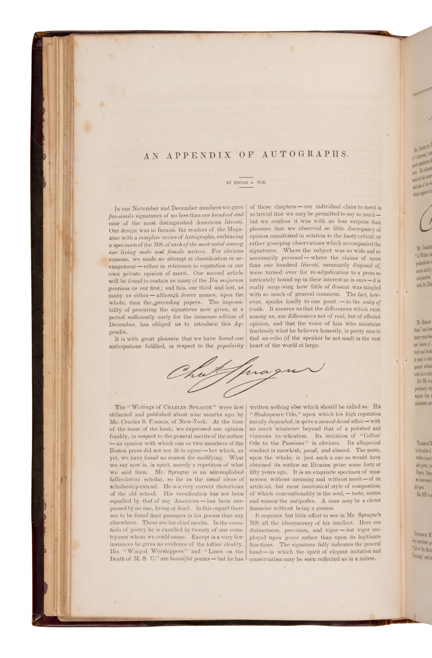 [Poe, Edgar Allan (1809-1849)]. "The Mask of the Red Death: A Fantasy," and 6 other writings. In: Graham's Lady's and Gentleman's Magazine, Vols. XX-XXII . Philadelphia: George R. Graham, January-June, 1842.