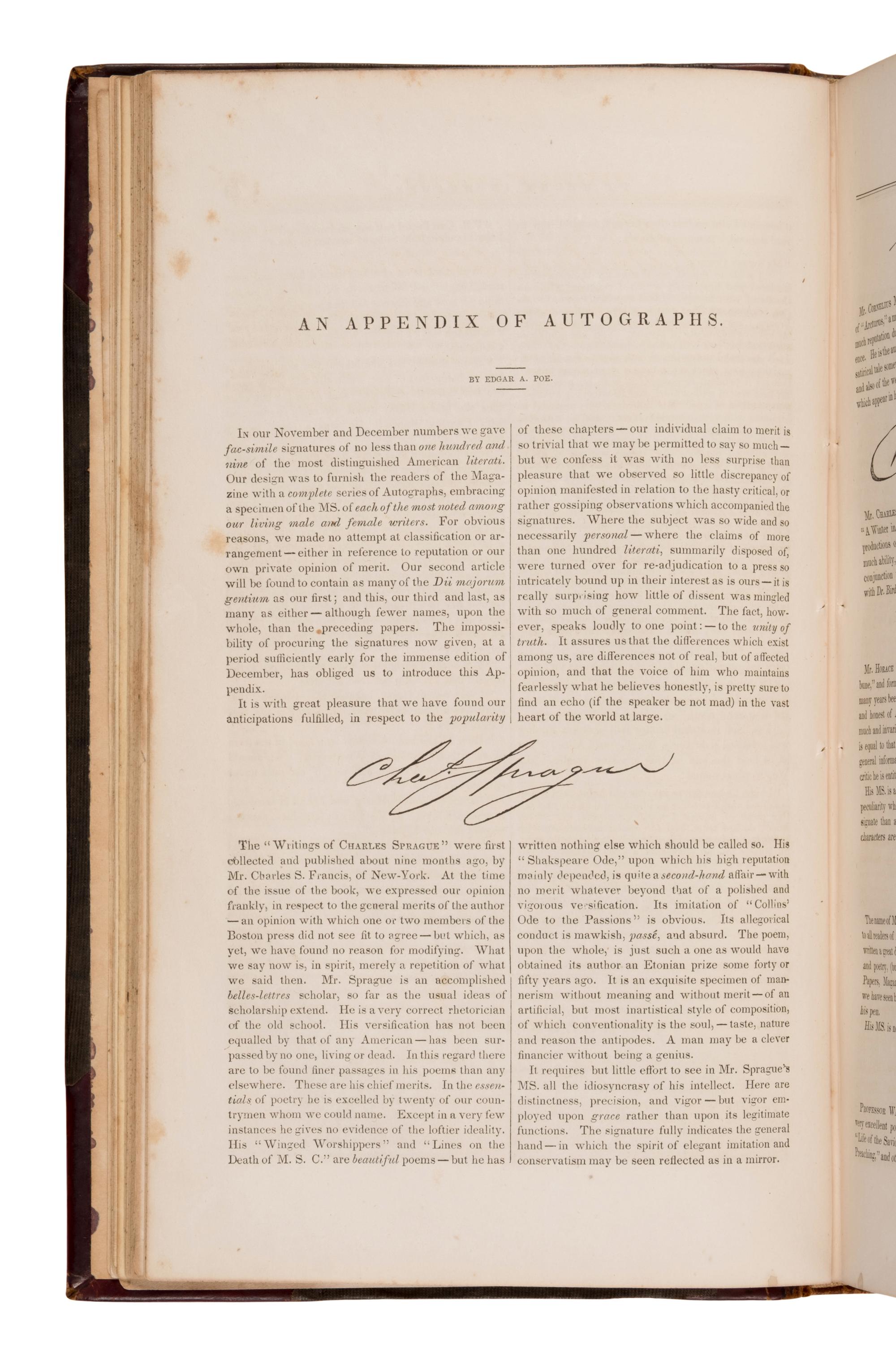 [Poe, Edgar Allan (1809-1849)]. "The Mask of the Red Death: A Fantasy," and 6 other writings. In: Graham's Lady's and Gentleman's Magazine, Vols. XX-XXII . Philadelphia: George R. Graham, January-June, 1842.