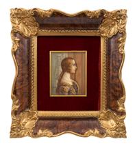 A Collection of Nine Framed Italian Miniature Portraits