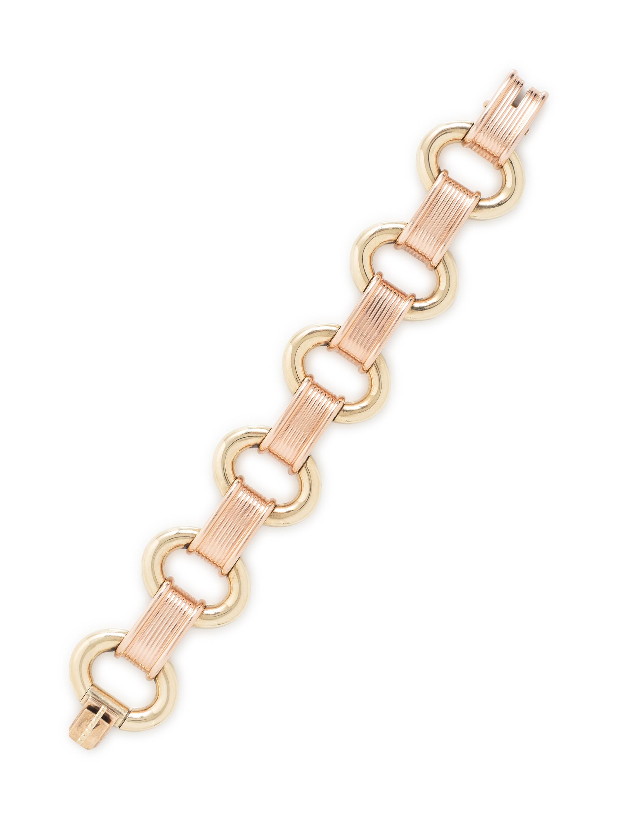 RETRO, BICOLOR GOLD BRACELET