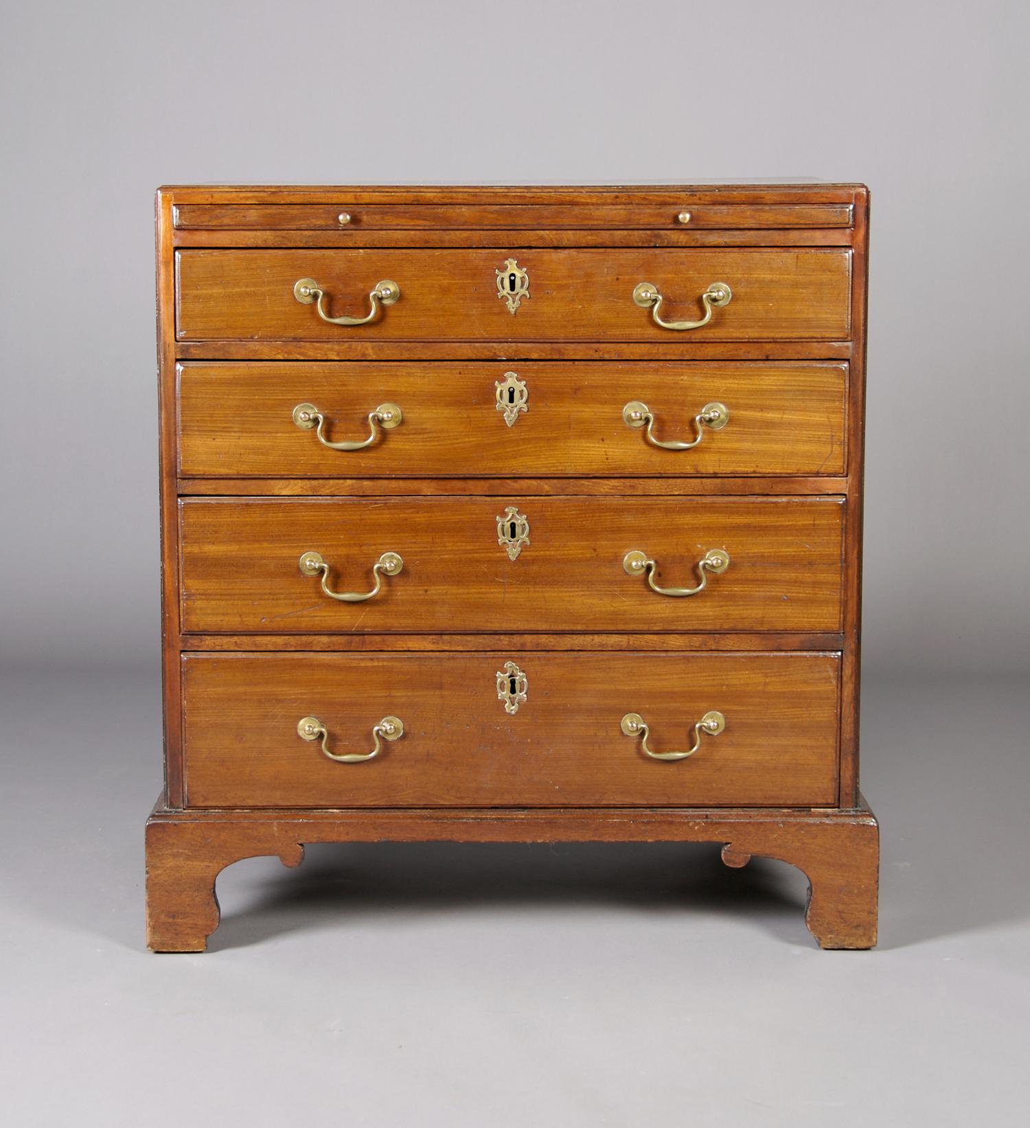 A George III Mahogany Bachelor's Chest, Height 32 x width 30 x depth 19 1/2 inches.