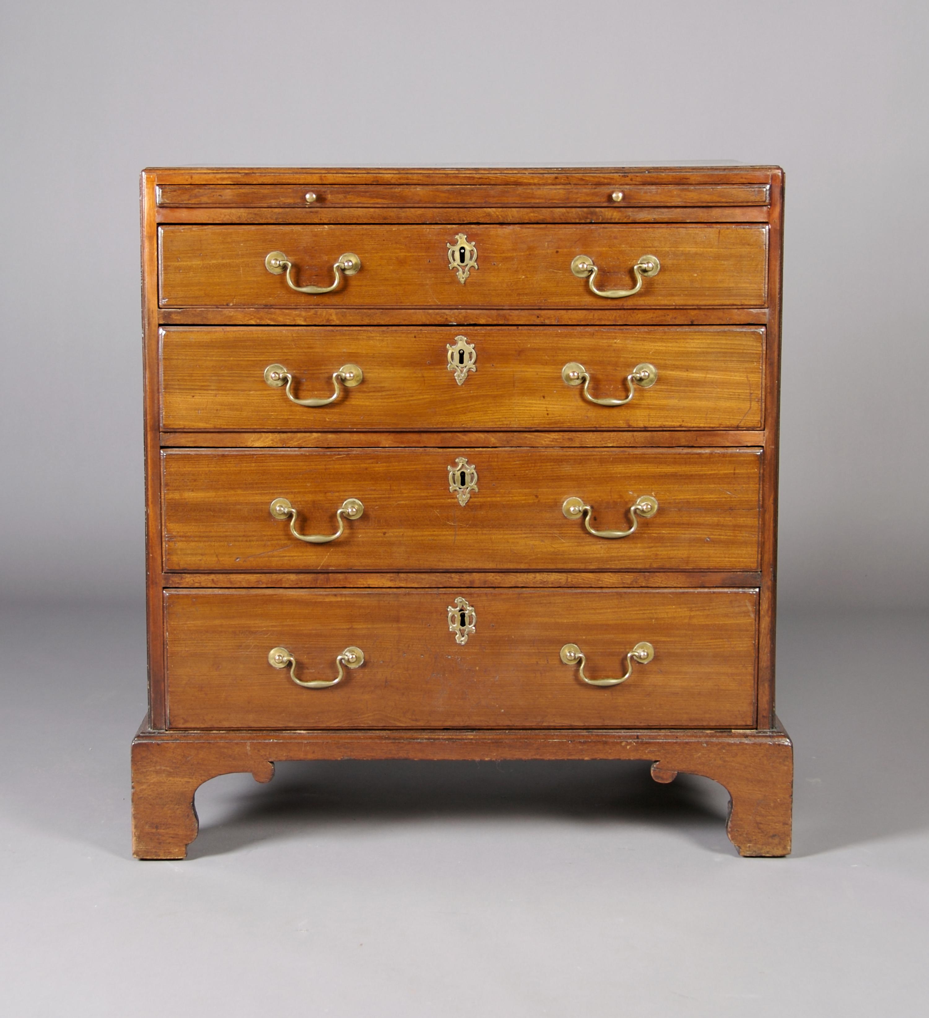 A George III Mahogany Bachelor's Chest, Height 32 x width 30 x depth 19 1/2 inches.