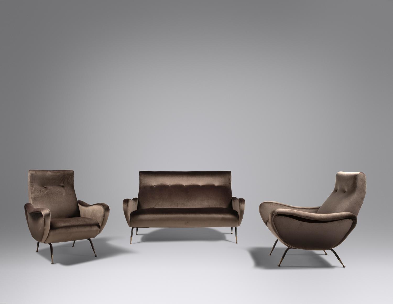 Pair of Lounge Chairs and Settee