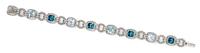 A Sterling Silver and Blue Topaz 'Renaissance' Link Bracelet, David Yurman, 19.20 dwts.