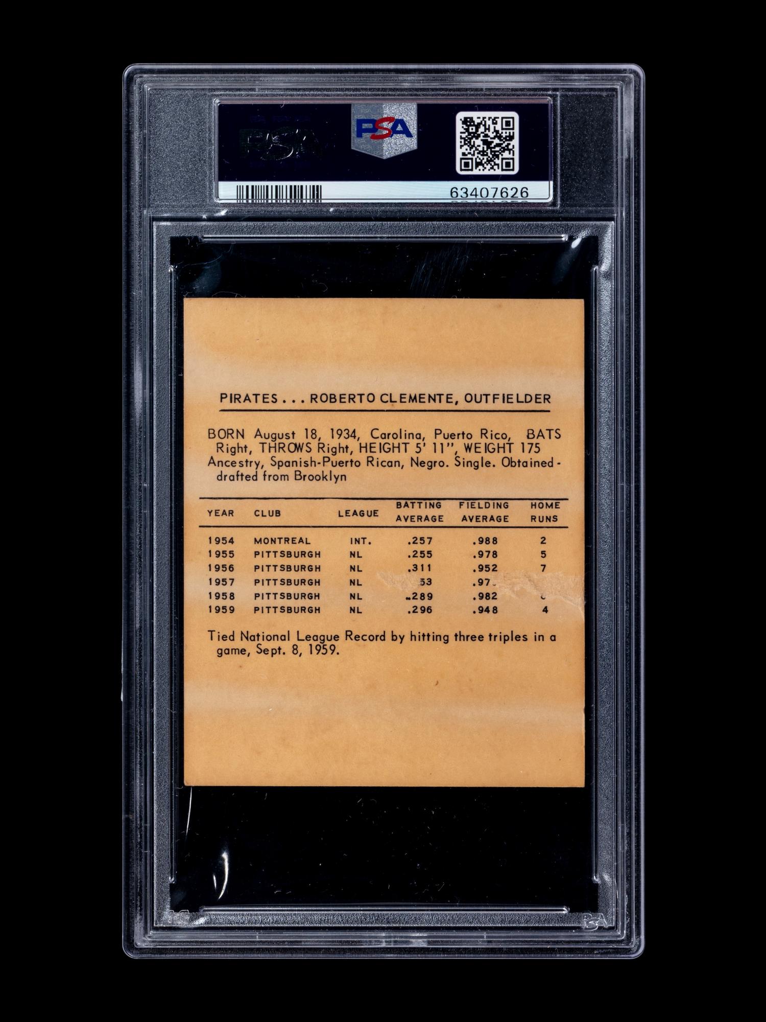A 1960 Kahn's Weiners Roberto Clemente Baseball Card (PSA 1.5 FAIR)