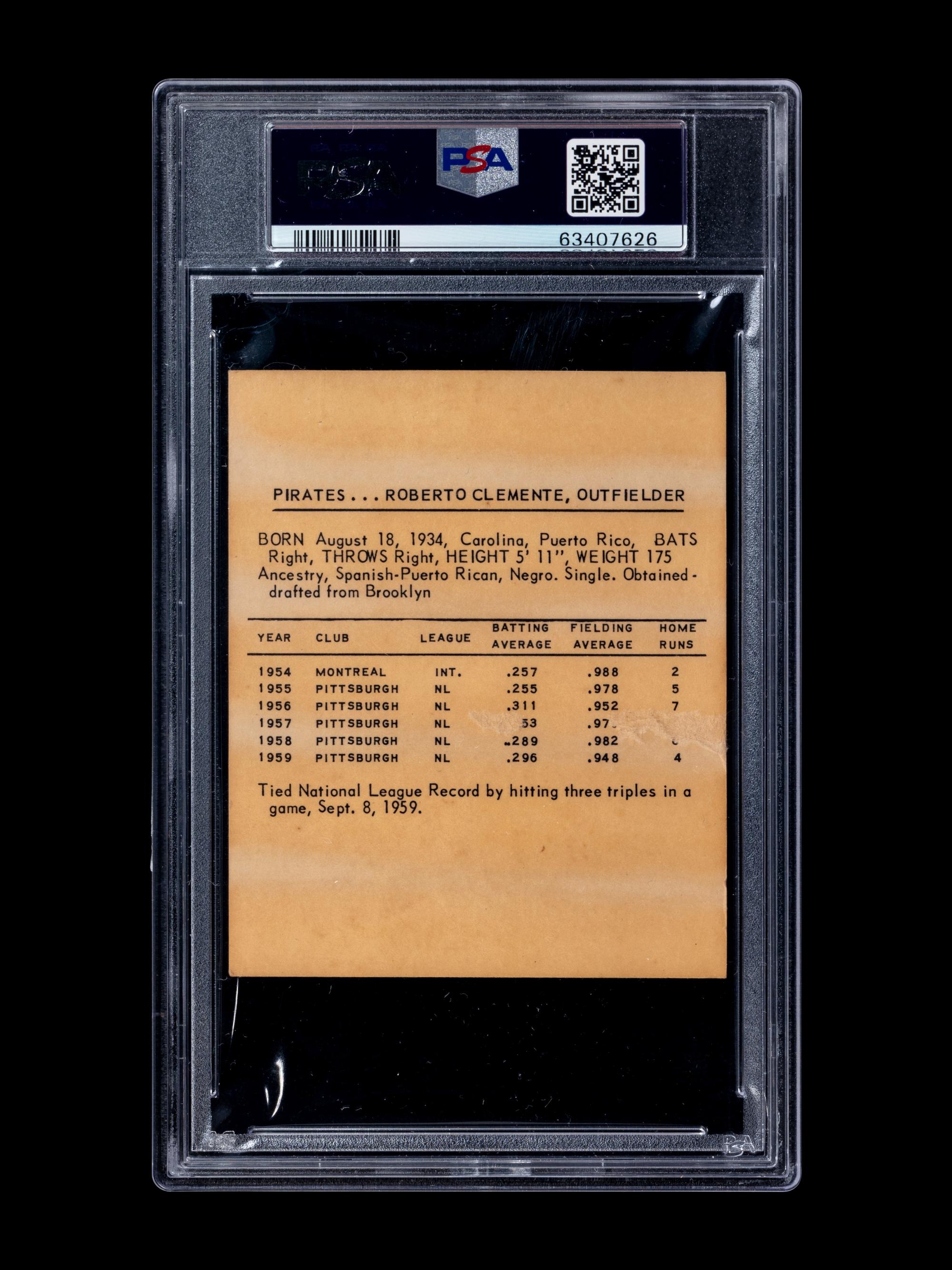 A 1960 Kahn's Weiners Roberto Clemente Baseball Card (PSA 1.5 FAIR)