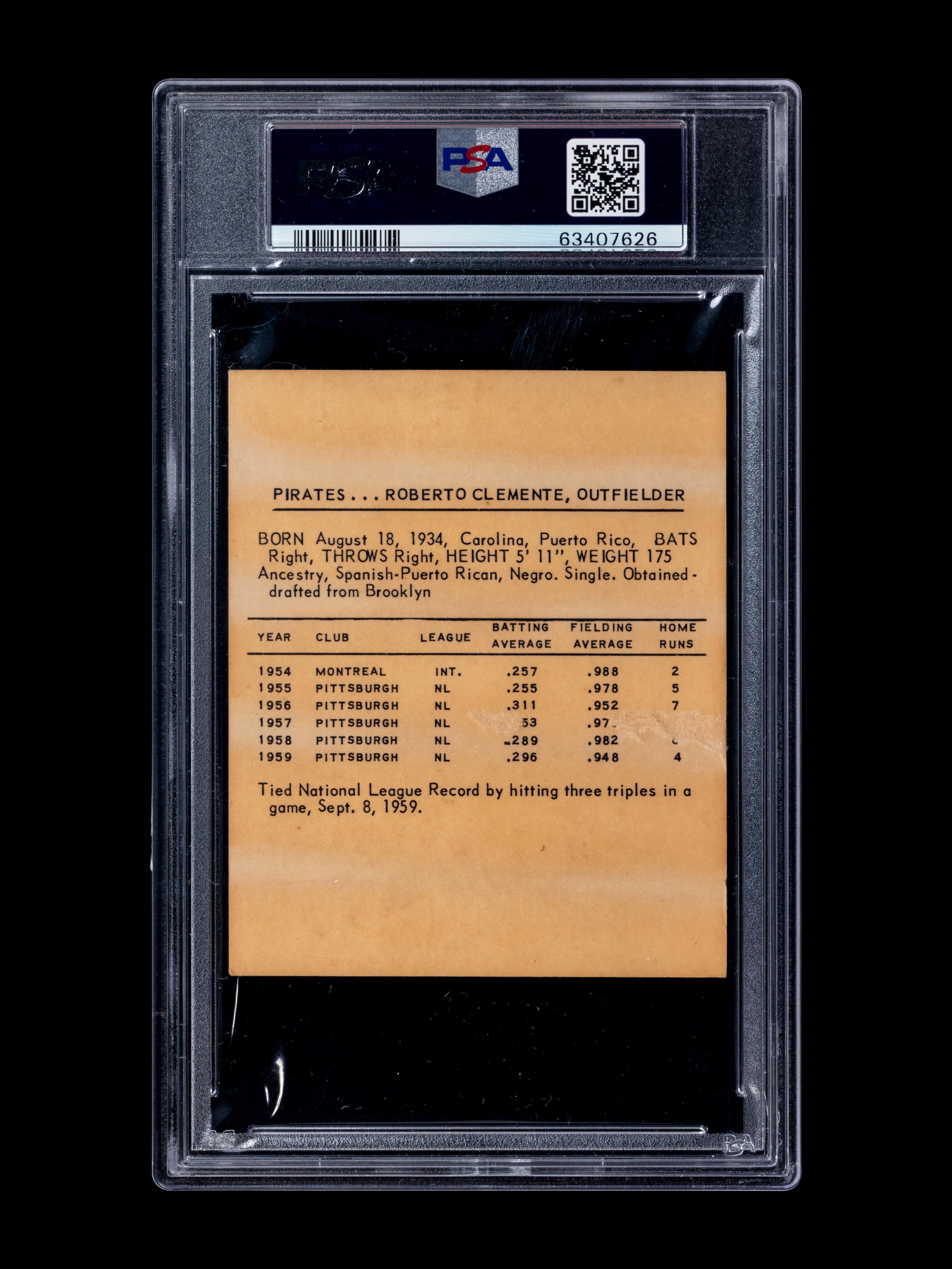 A 1960 Kahn's Weiners Roberto Clemente Baseball Card (PSA 1.5 FAIR)