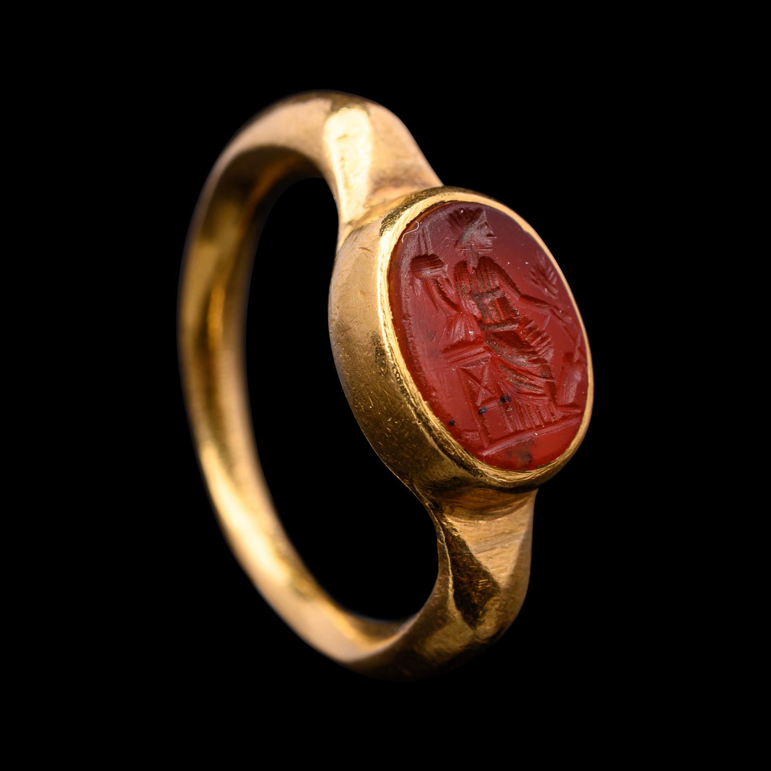 A Roman Carnelian Ringstone with Fortuna