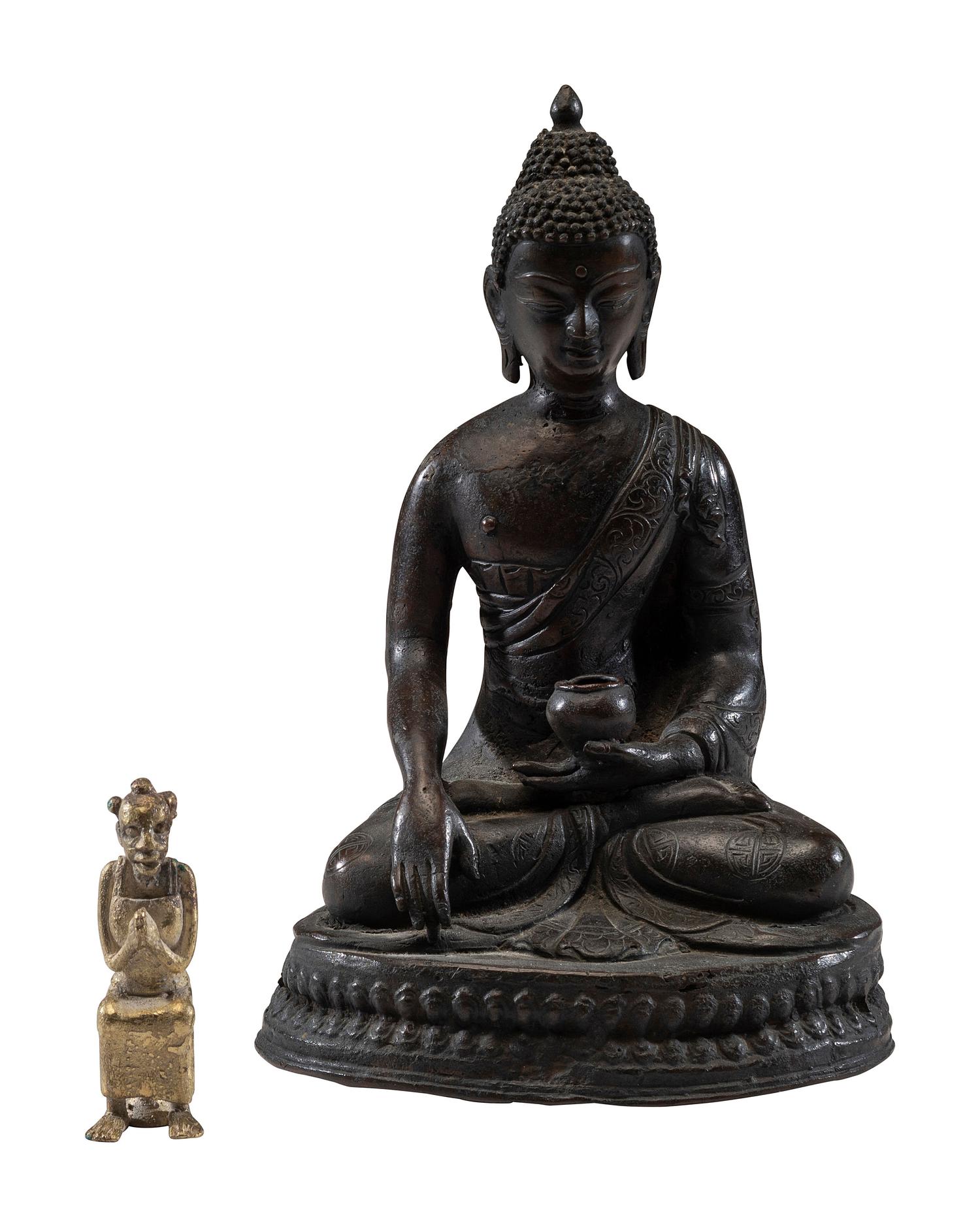Two Southeast Asian Metal Figures of Buddha
