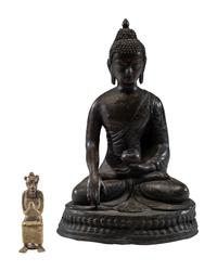 Two Southeast Asian Metal Figures of Buddha